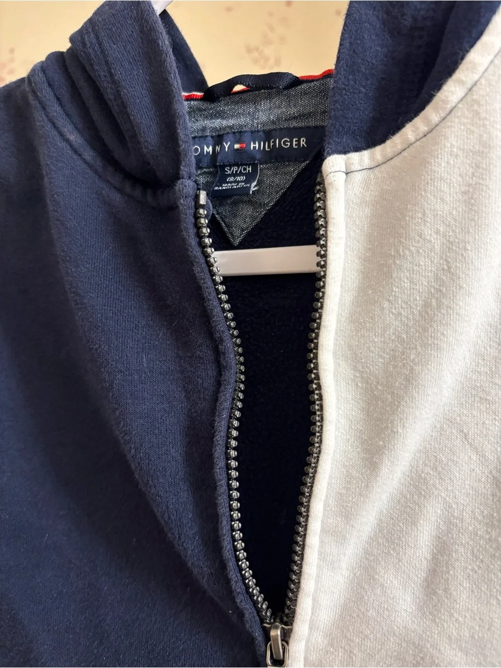 Tommy Hilfiger Kids Colorblock Navy White & Red Zip Hoodie
